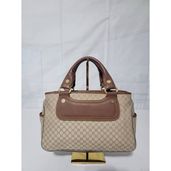 Authentic Celine Macadam Canvas and Leather Boogie Tote Bag Beige/Brown - Picture 4 of 13